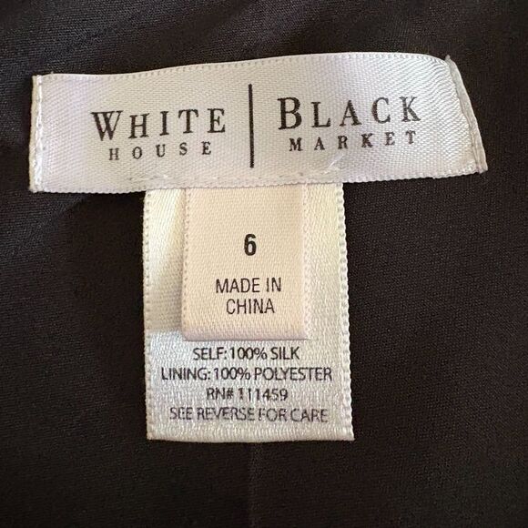 White House Black Market Silk Knee Length Swing Skirt Geometric Print Size 6 - Picture 4 of 4
